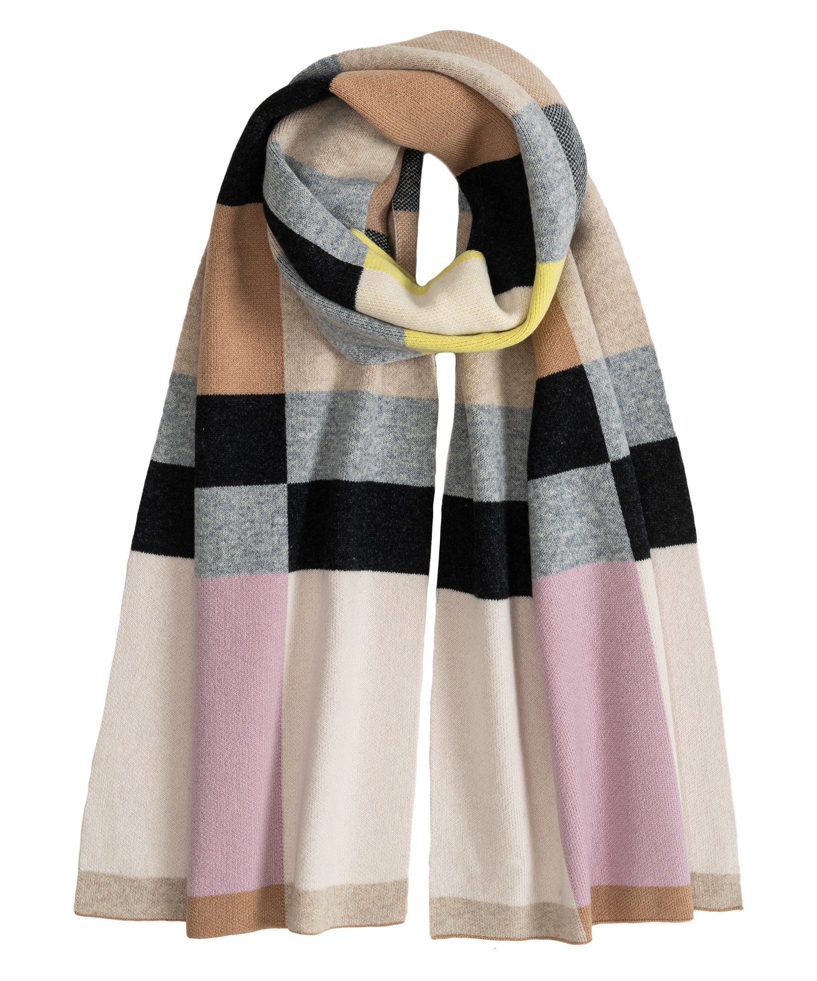 Merino Wool Geo Jacquard Scarf