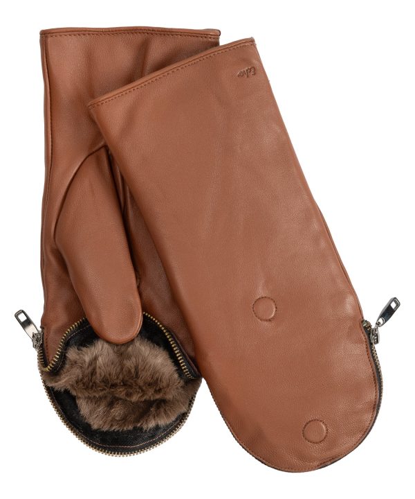 Zip-top Mitten With Faux Fur Lining