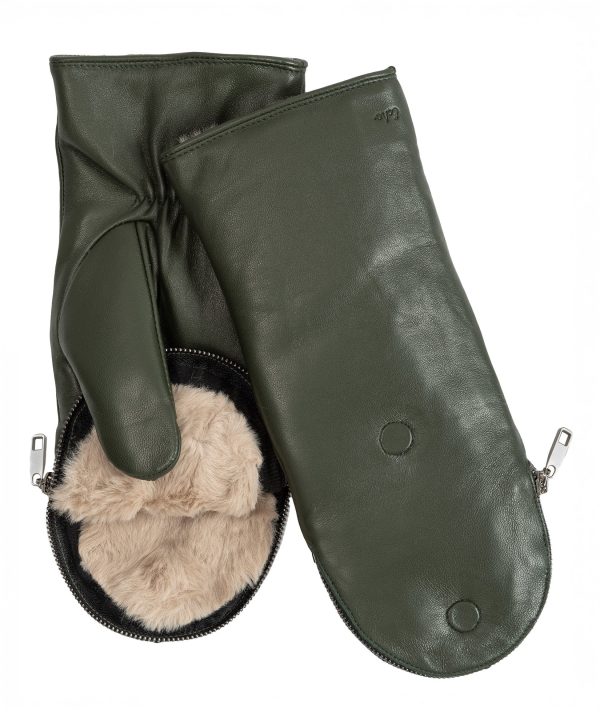 Zip-top Mitten With Faux Fur Lining - Image 4