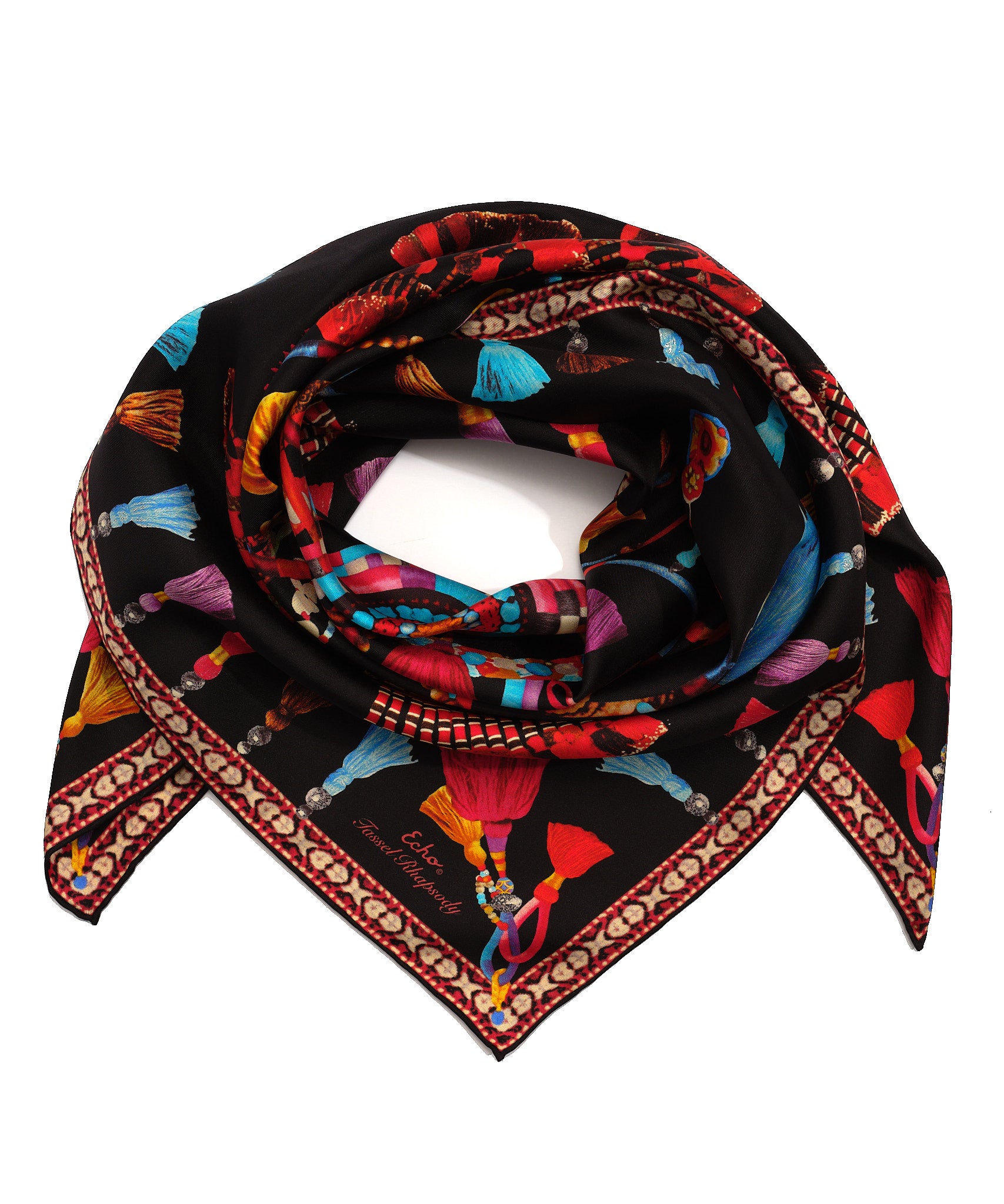 Tassel Rhapsody 35 Silk Square Scarf - Image 8