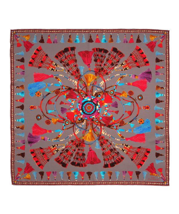 Tassel Rhapsody 35 Silk Square Scarf - Image 4