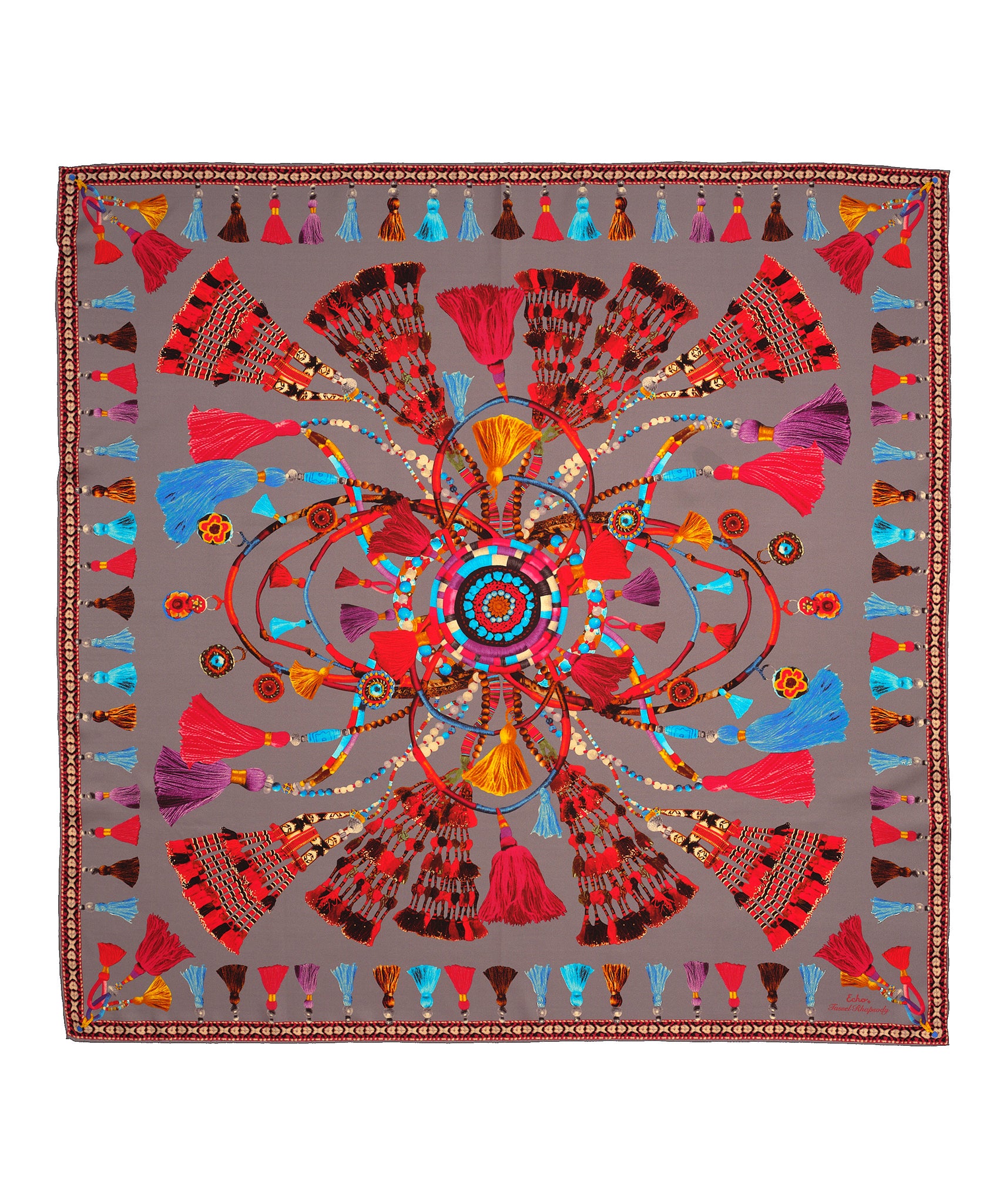 Tassel Rhapsody 35 Silk Square Scarf - Image 4
