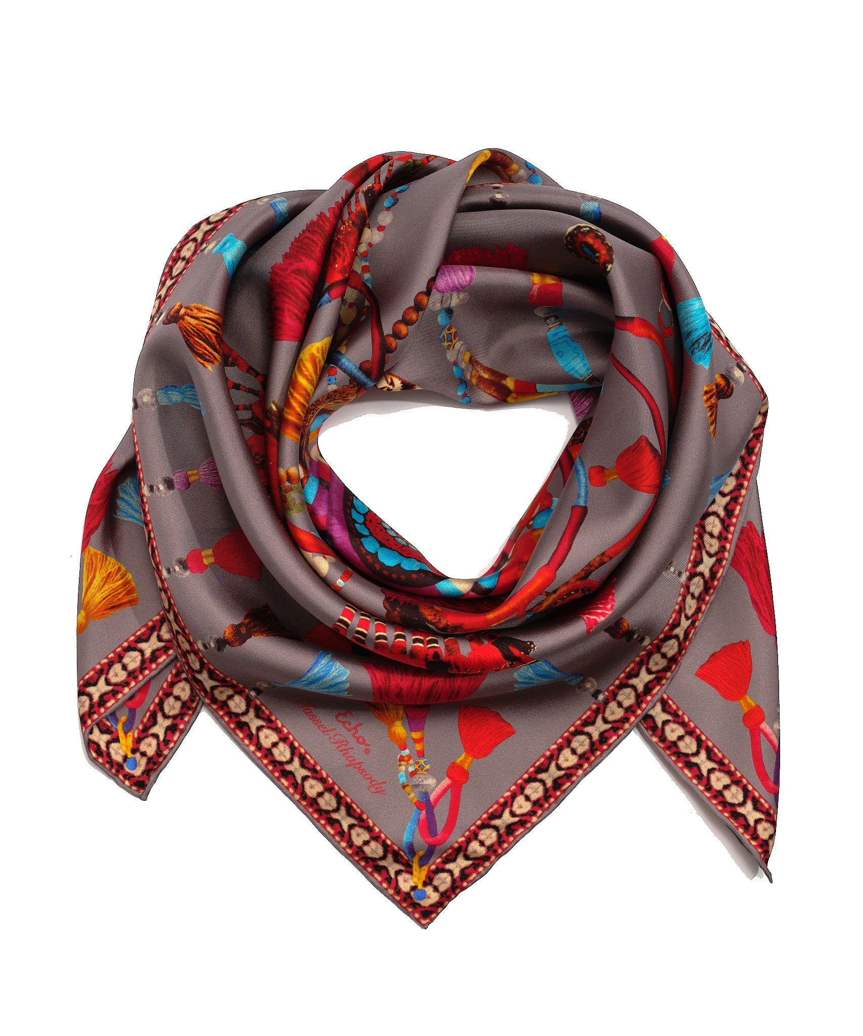 Tassel Rhapsody 35 Silk Square Scarf - Image 6