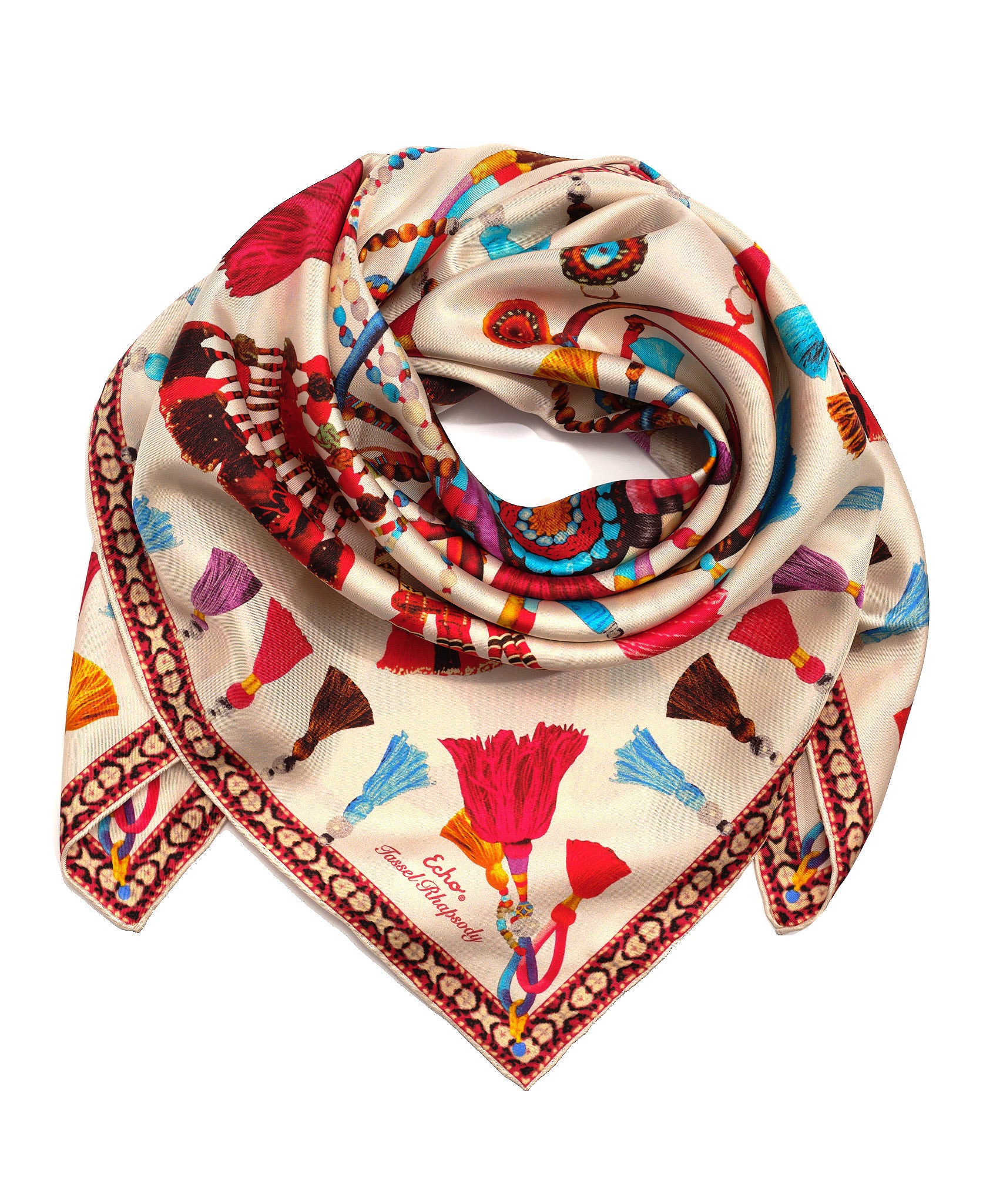 Tassel Rhapsody 35 Silk Square Scarf - Image 2
