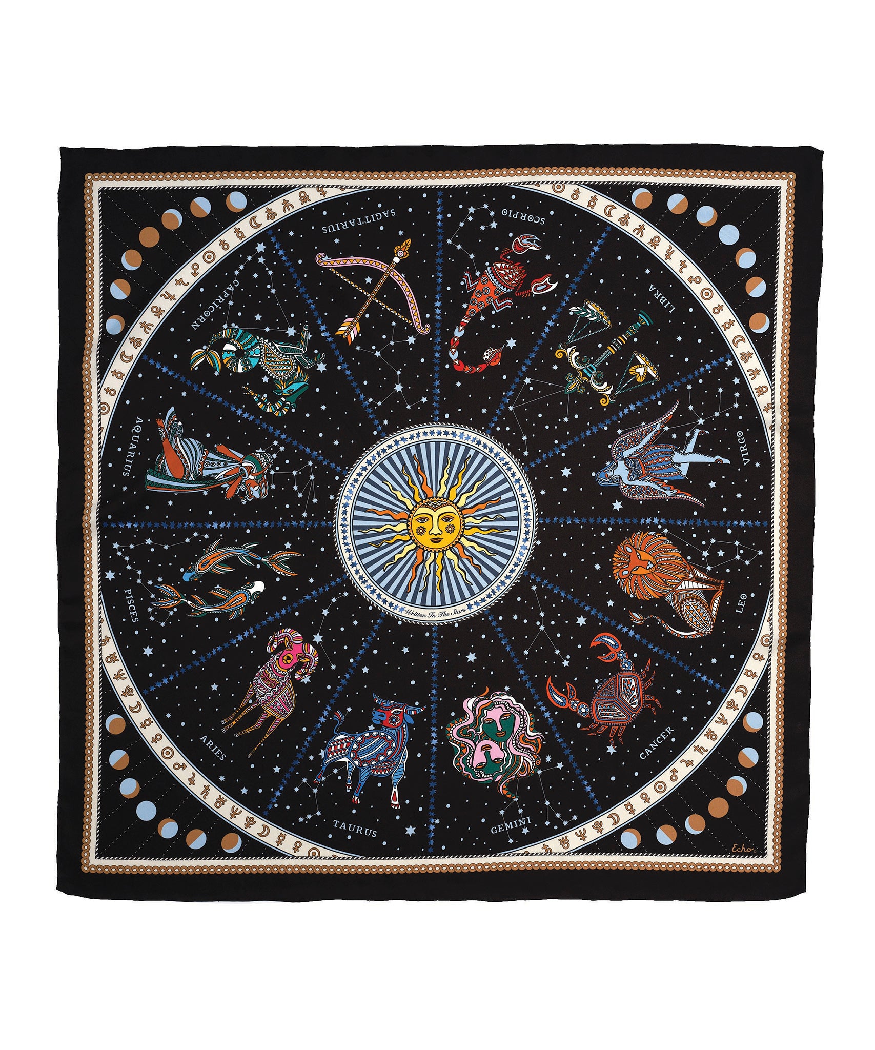 Written In The Stars 35 Silk Square Scarf