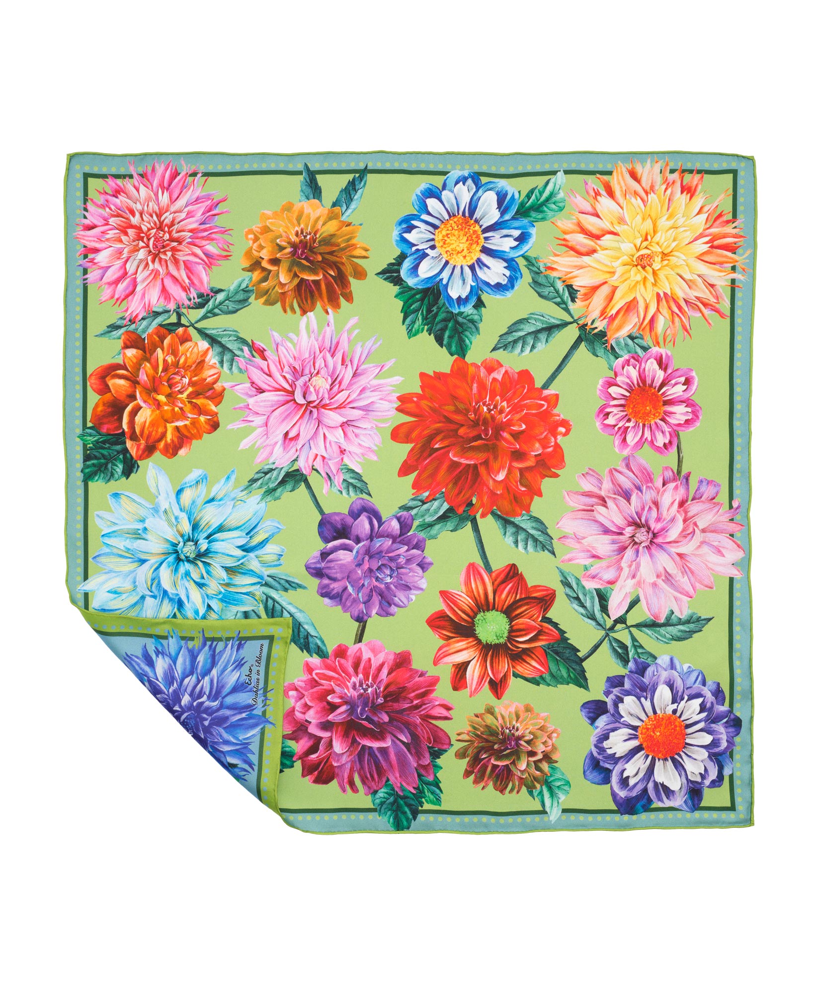 Dahlias In Bloom 23 Silk Bandana - Image 3