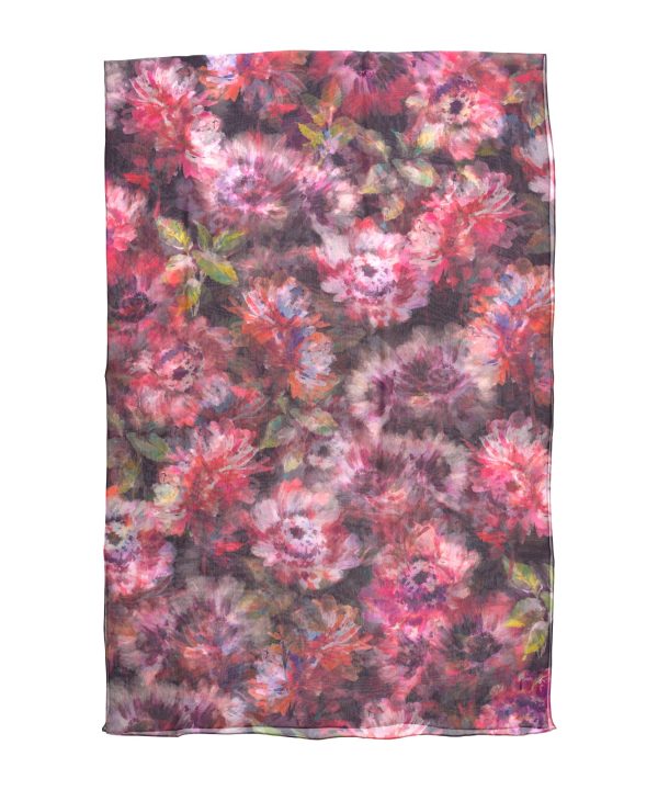 Hazy Floral Silk Crinkle Wrap - Image 2