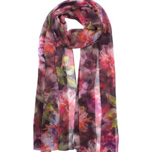 Hazy Floral Silk Crinkle Wrap