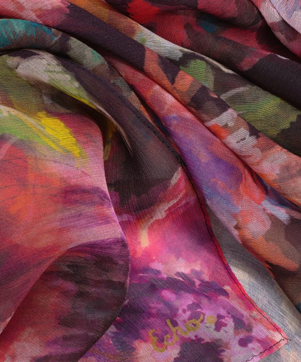 Hazy Floral Silk Crinkle Wrap - Image 3