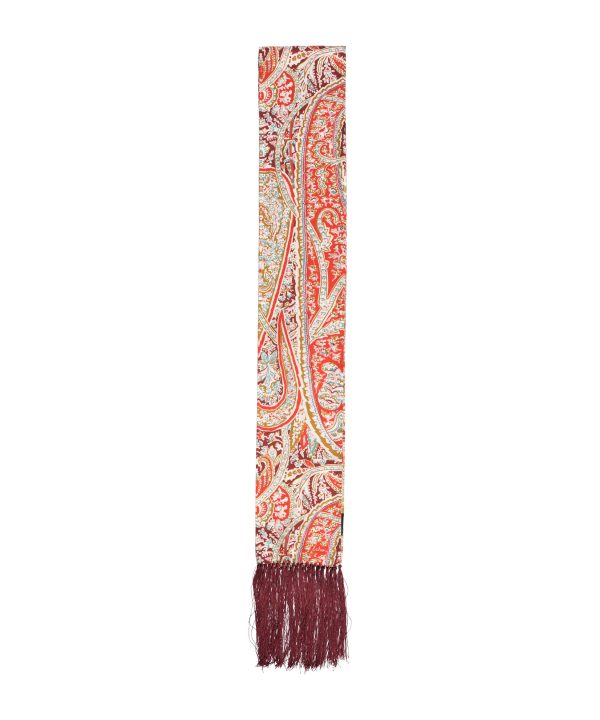 Paisley Silk Tubular Fringe Scarf - Image 2