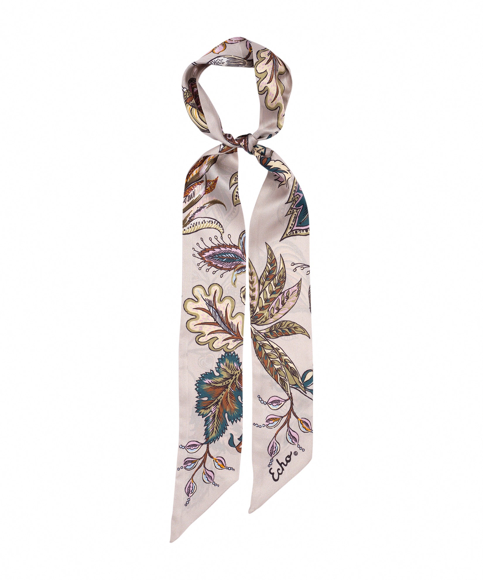 Falling Leaves Silk Ribbon Scarf