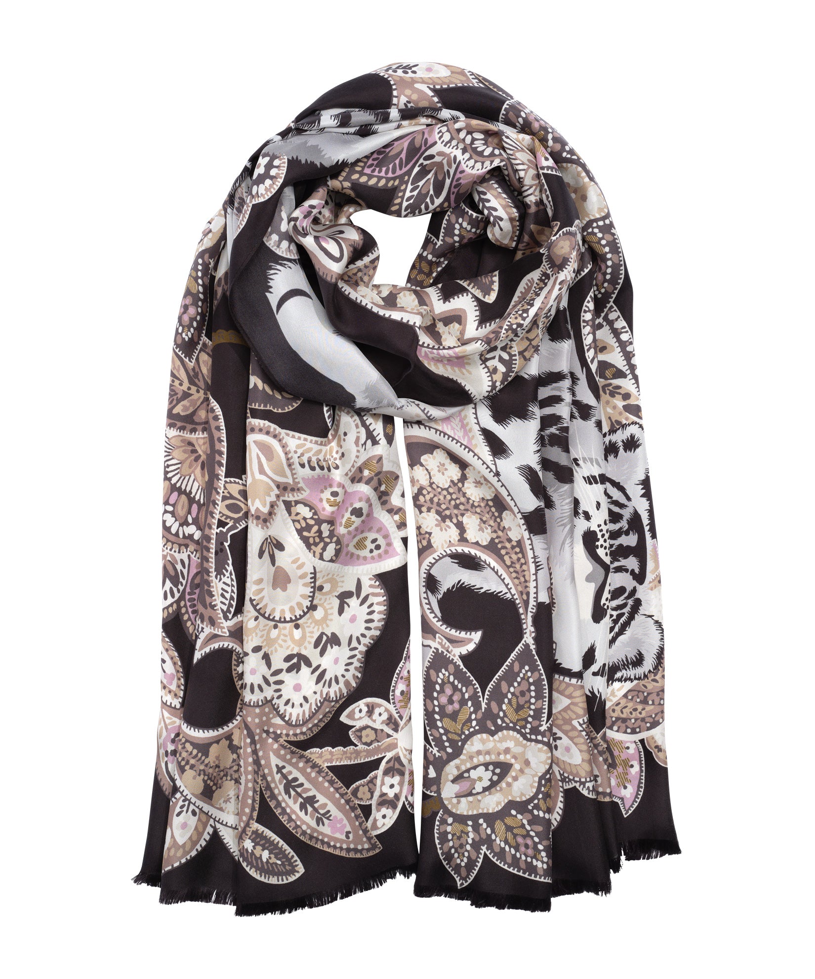 Snow Leopard Silk Wrap