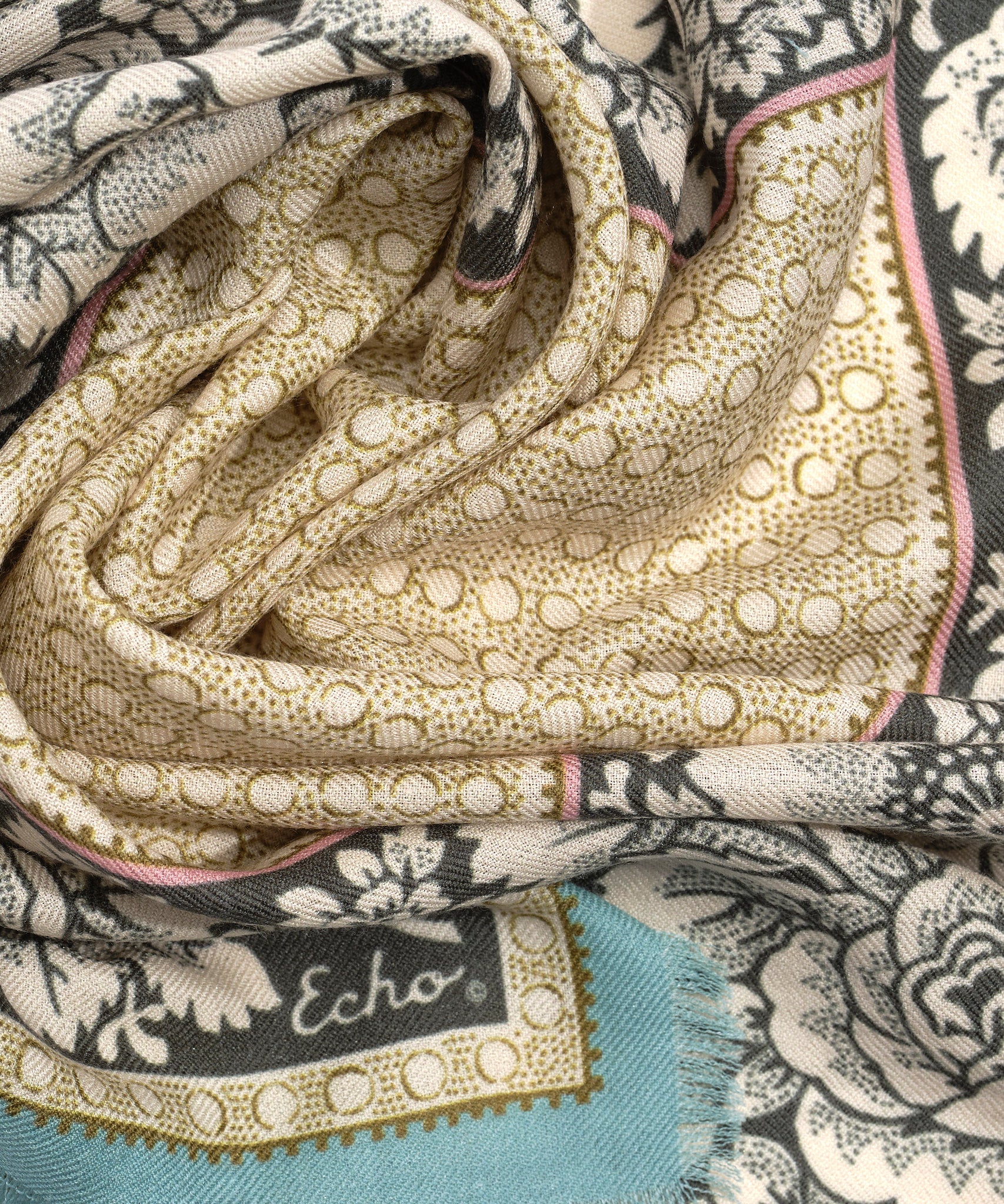 Vintage Floral Dot Wool Bandana - Image 6