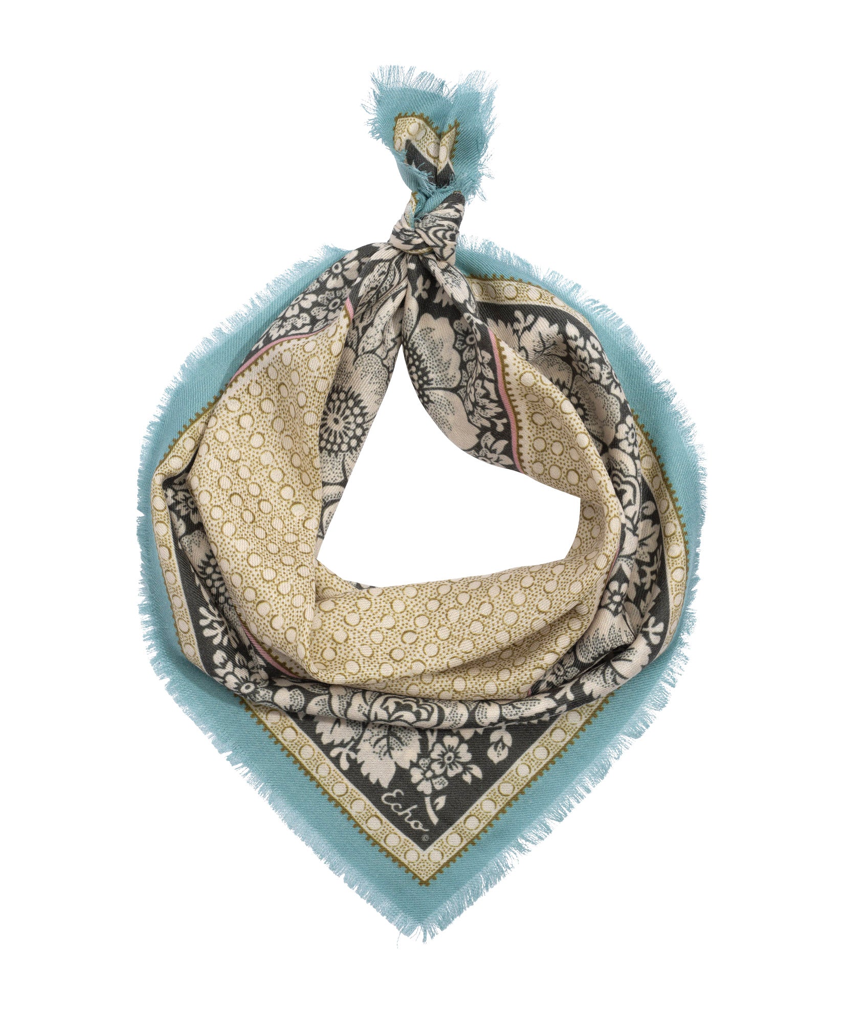 Vintage Floral Dot Wool Bandana - Image 3