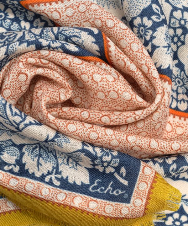 Vintage Floral Dot Wool Bandana - Image 9