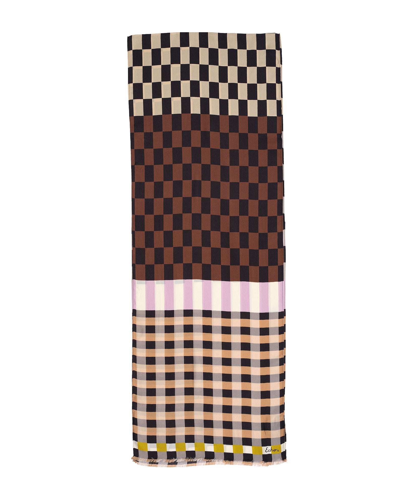 Checks Checks Silk Oblong Scarf - Image 3