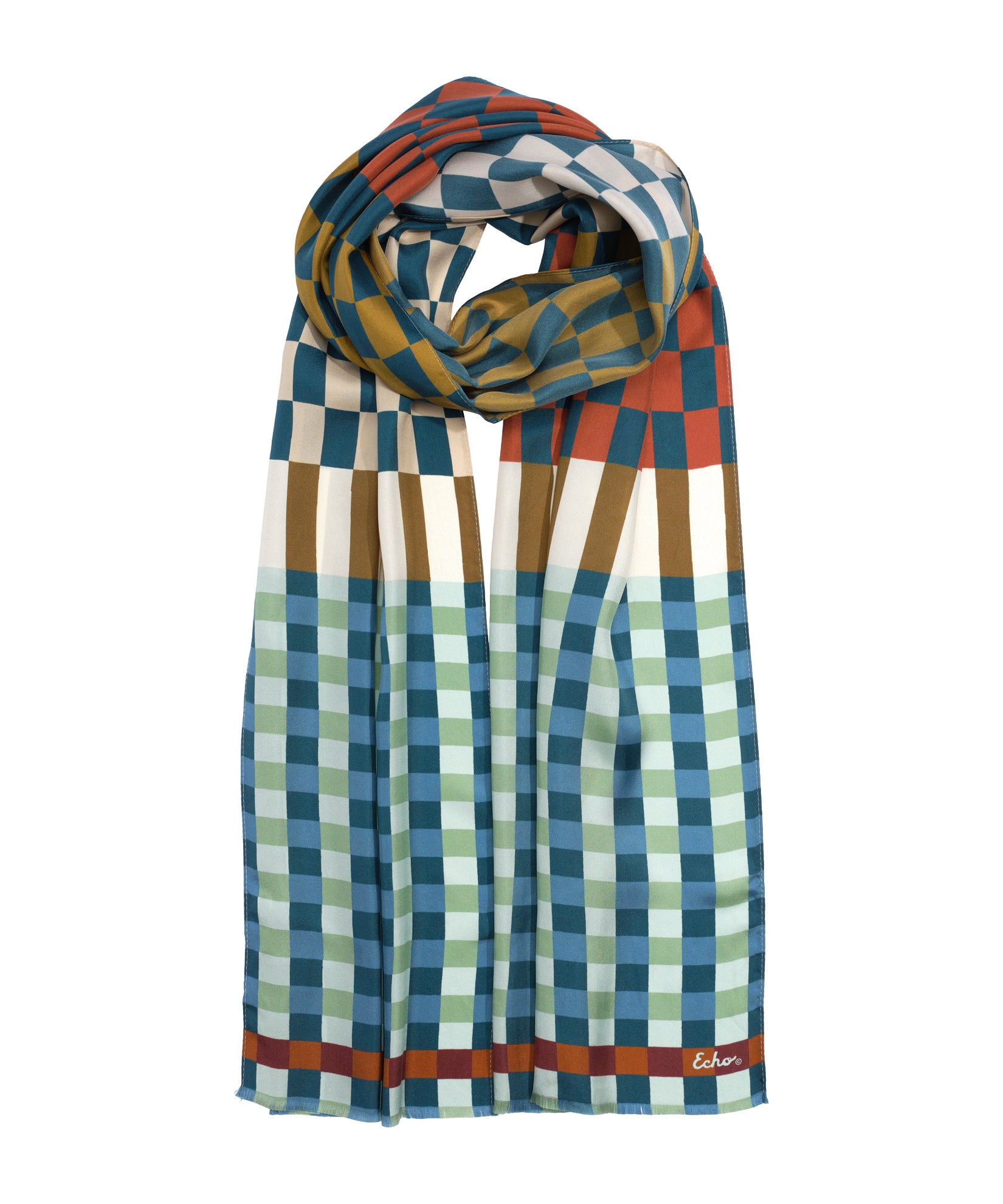 Checks Checks Silk Oblong Scarf - Image 6