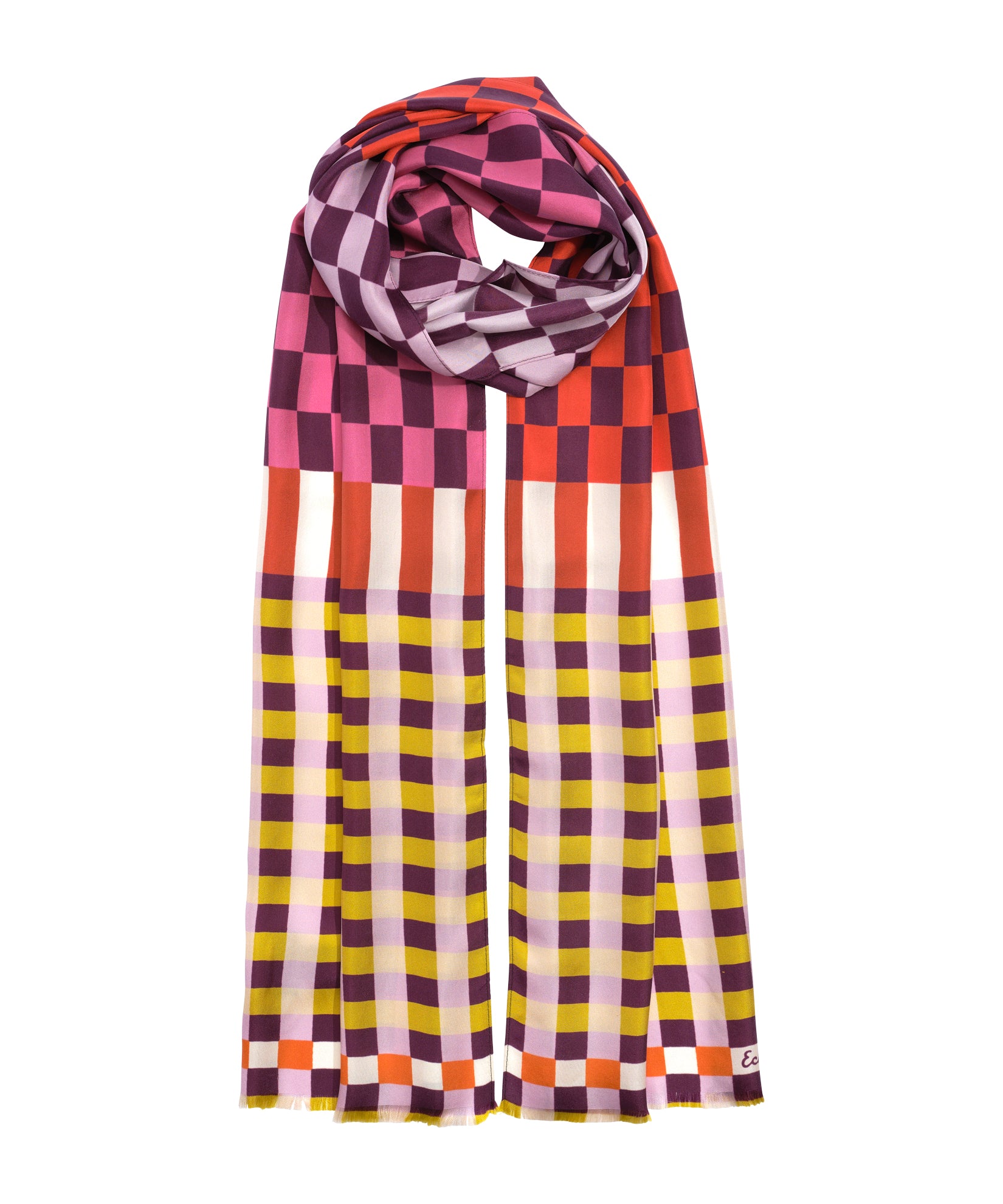 Checks Checks Silk Oblong Scarf - Image 10