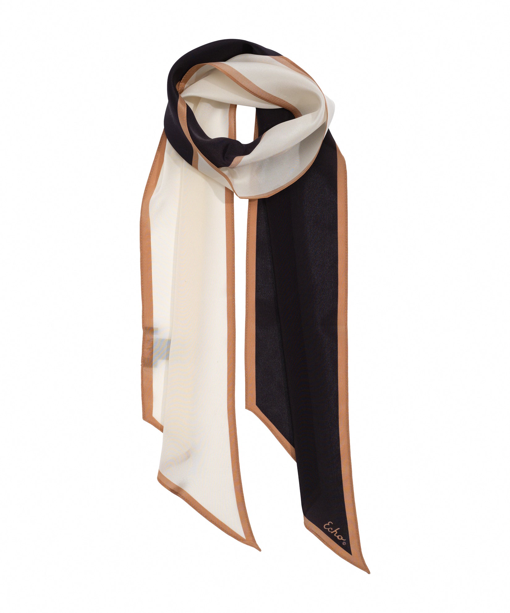 Colorblock Silk Bias Scarf