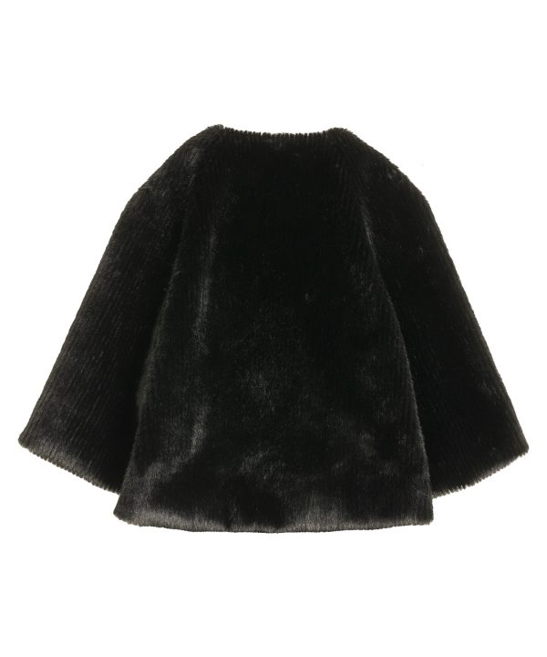 Collarless Fur Jacket With Raglan Sleeves - Image 9
