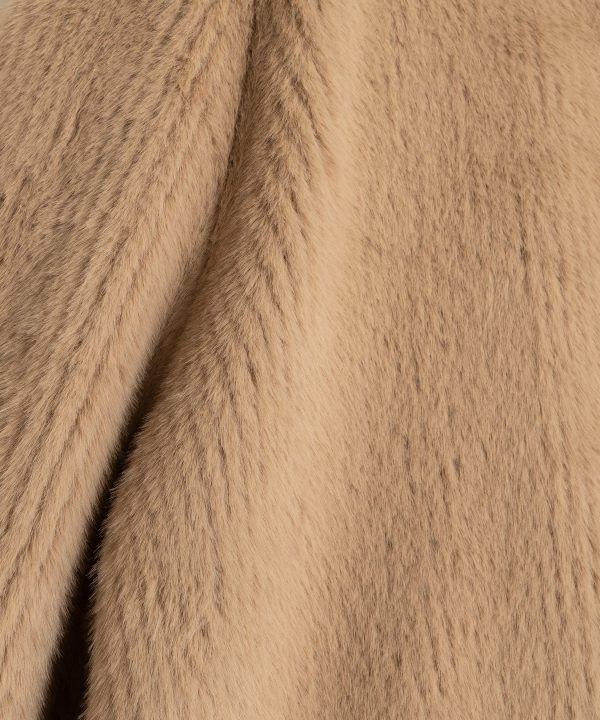 Collarless Fur Jacket With Raglan Sleeves - Image 16