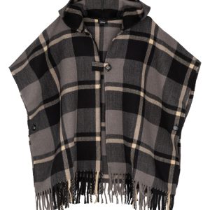 Windowpane Hooded Ruana