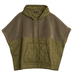 Combo Quilted Hooded Poncho