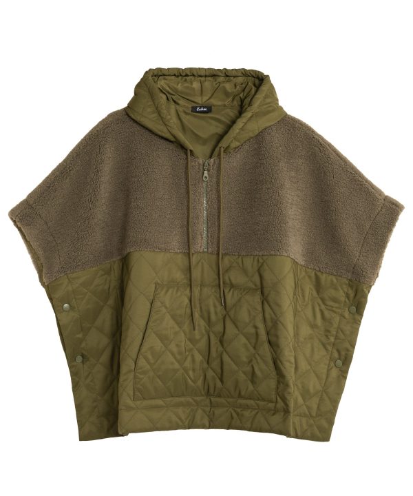 Combo Quilted Hooded Poncho