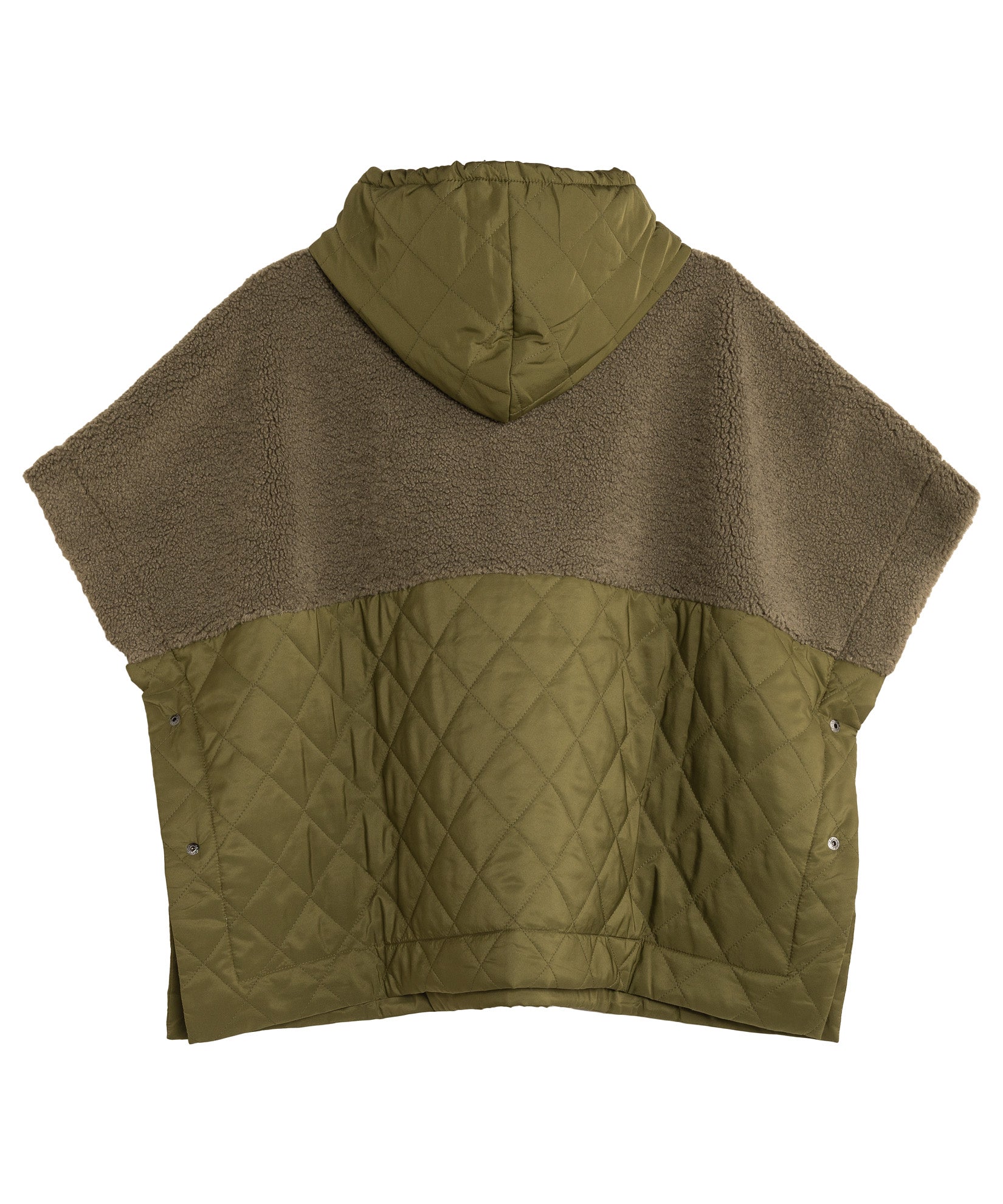 Combo Quilted Hooded Poncho - Image 3