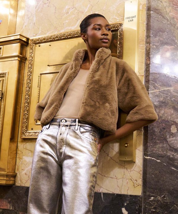 Sheared Mink Faux Fur Jacket - Image 8