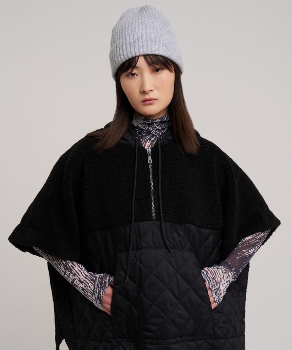 Combo Quilted Hooded Poncho - Image 8