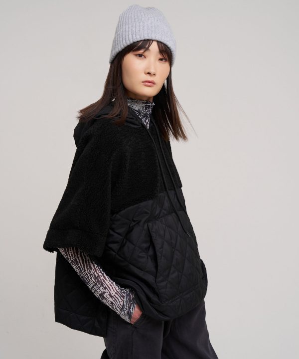 Combo Quilted Hooded Poncho - Image 12