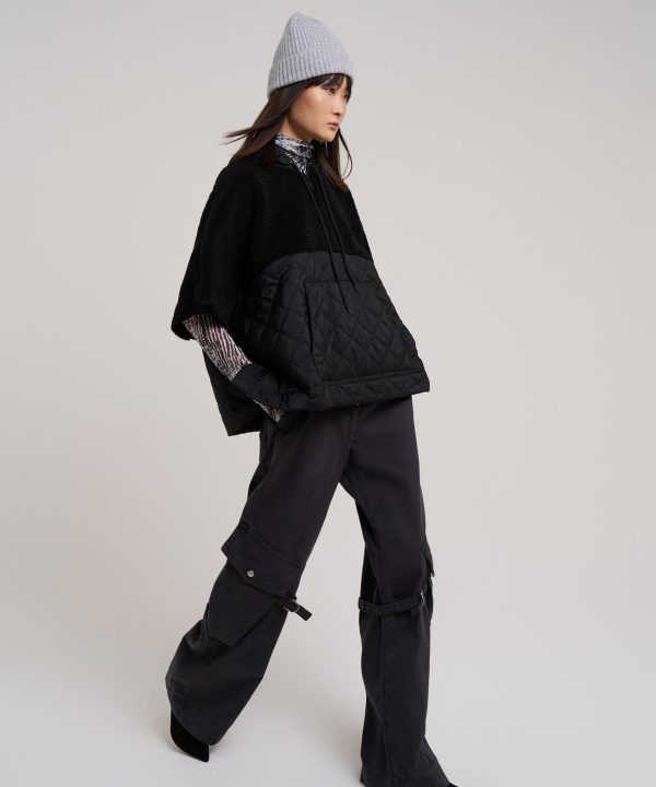 Combo Quilted Hooded Poncho - Image 13