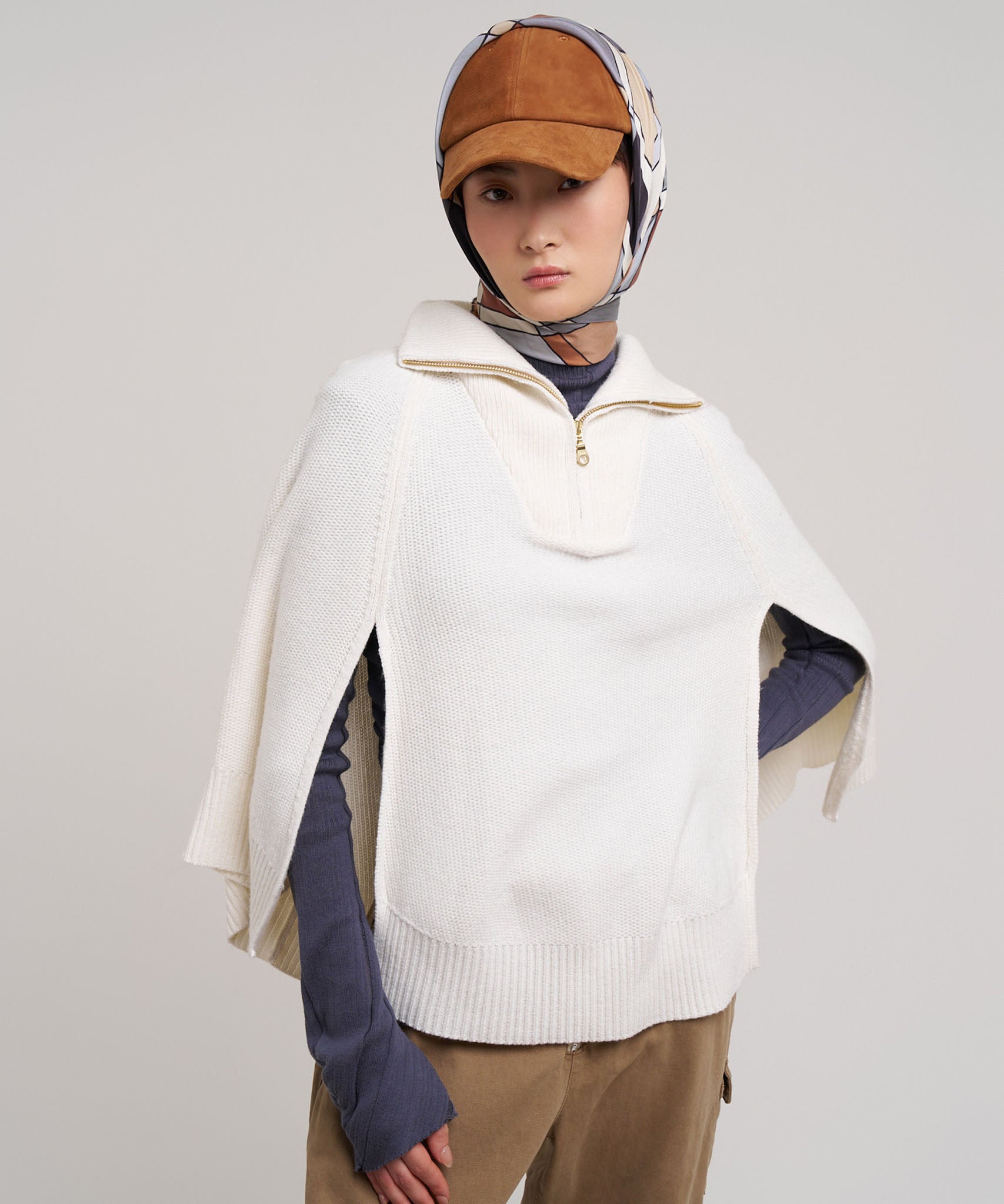 Texture Knit Poncho - Image 5