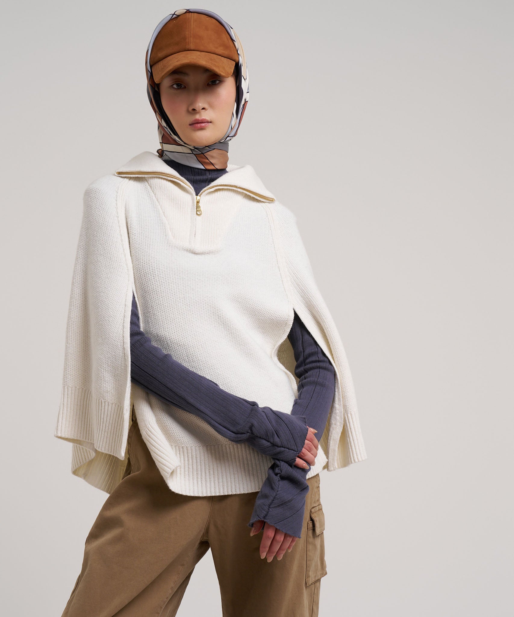 Texture Knit Poncho - Image 2