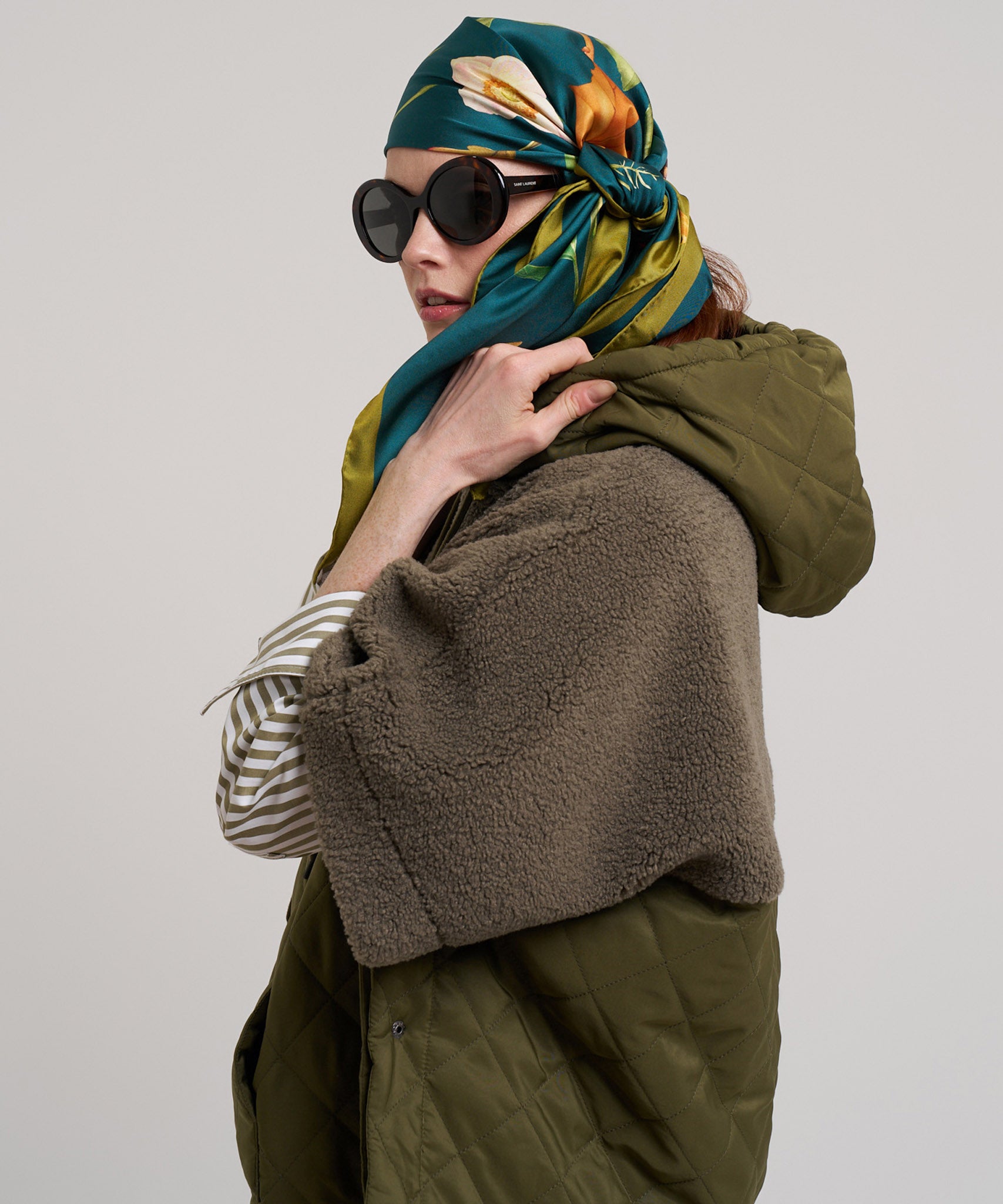 Combo Quilted Hooded Poncho - Image 6