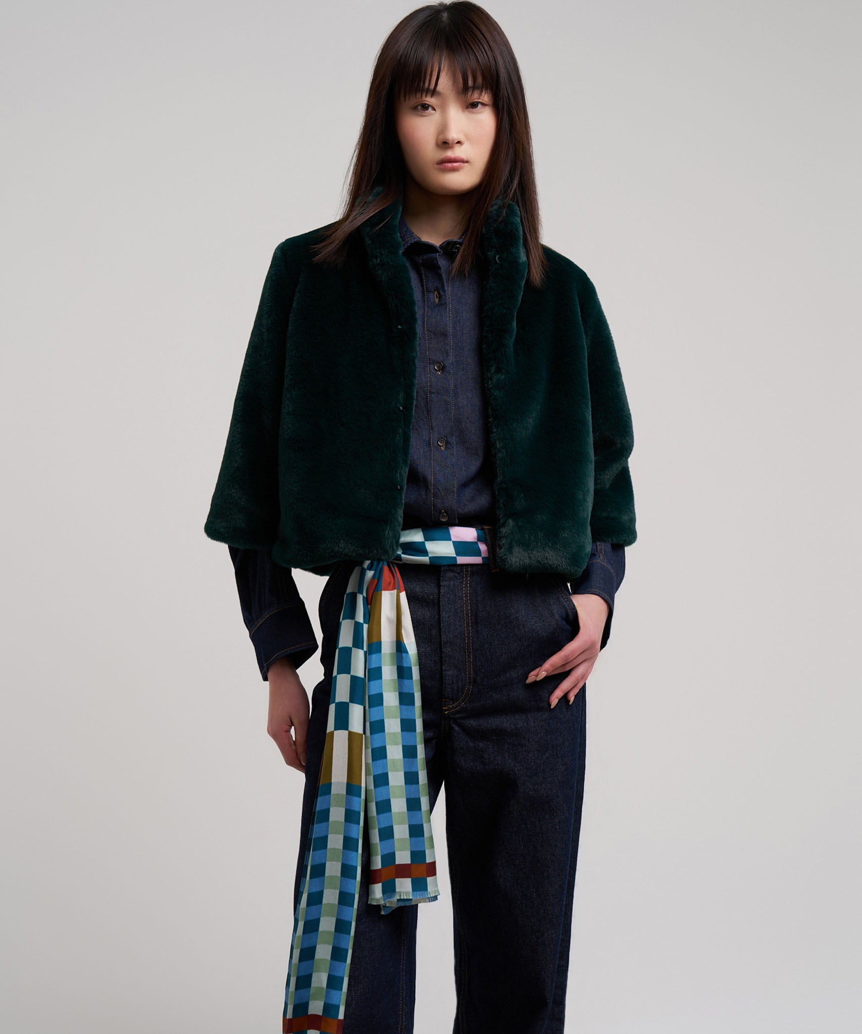 Checks Checks Silk Oblong Scarf - Image 7