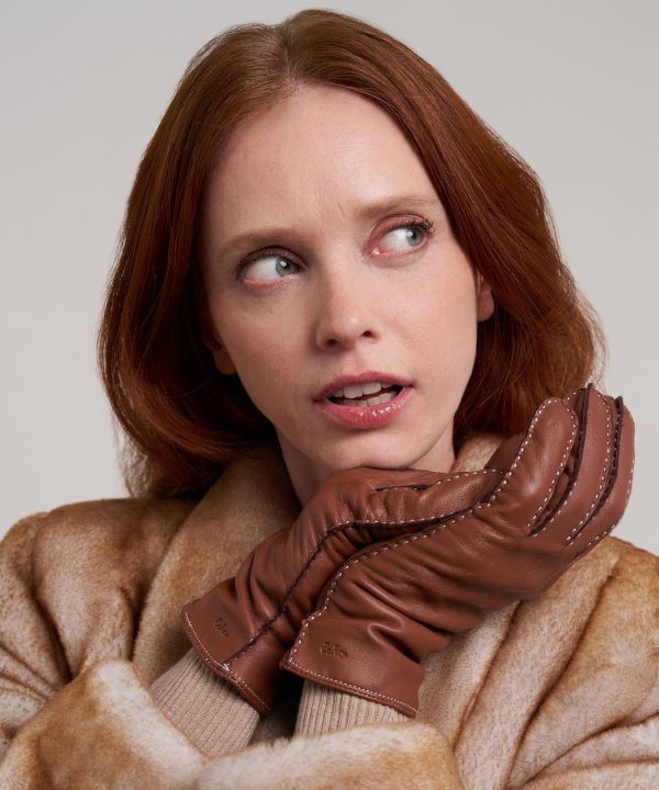 Stitch Detail Leather Glove - Image 2