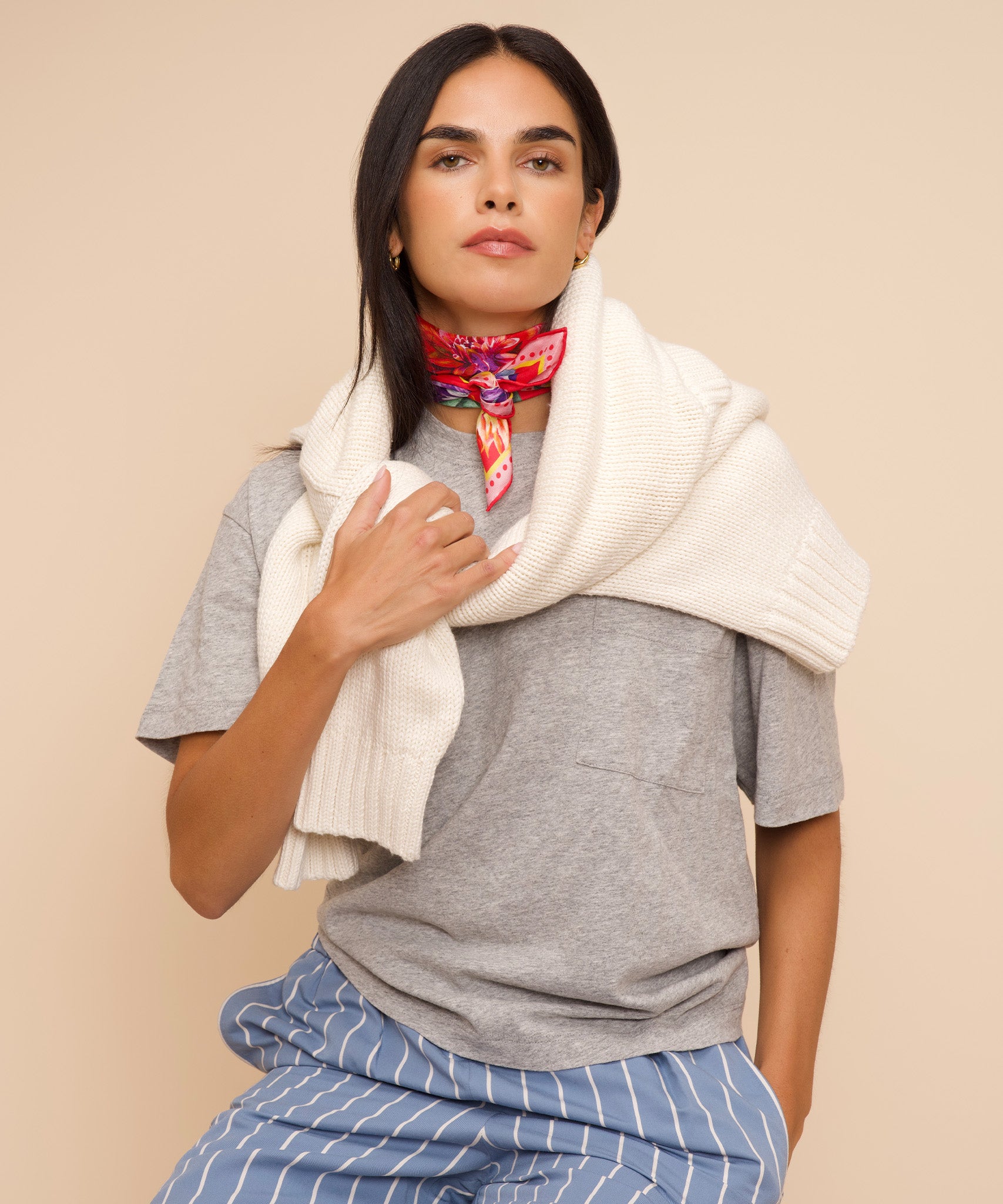 Dahlias In Bloom 23 Silk Bandana - Image 17