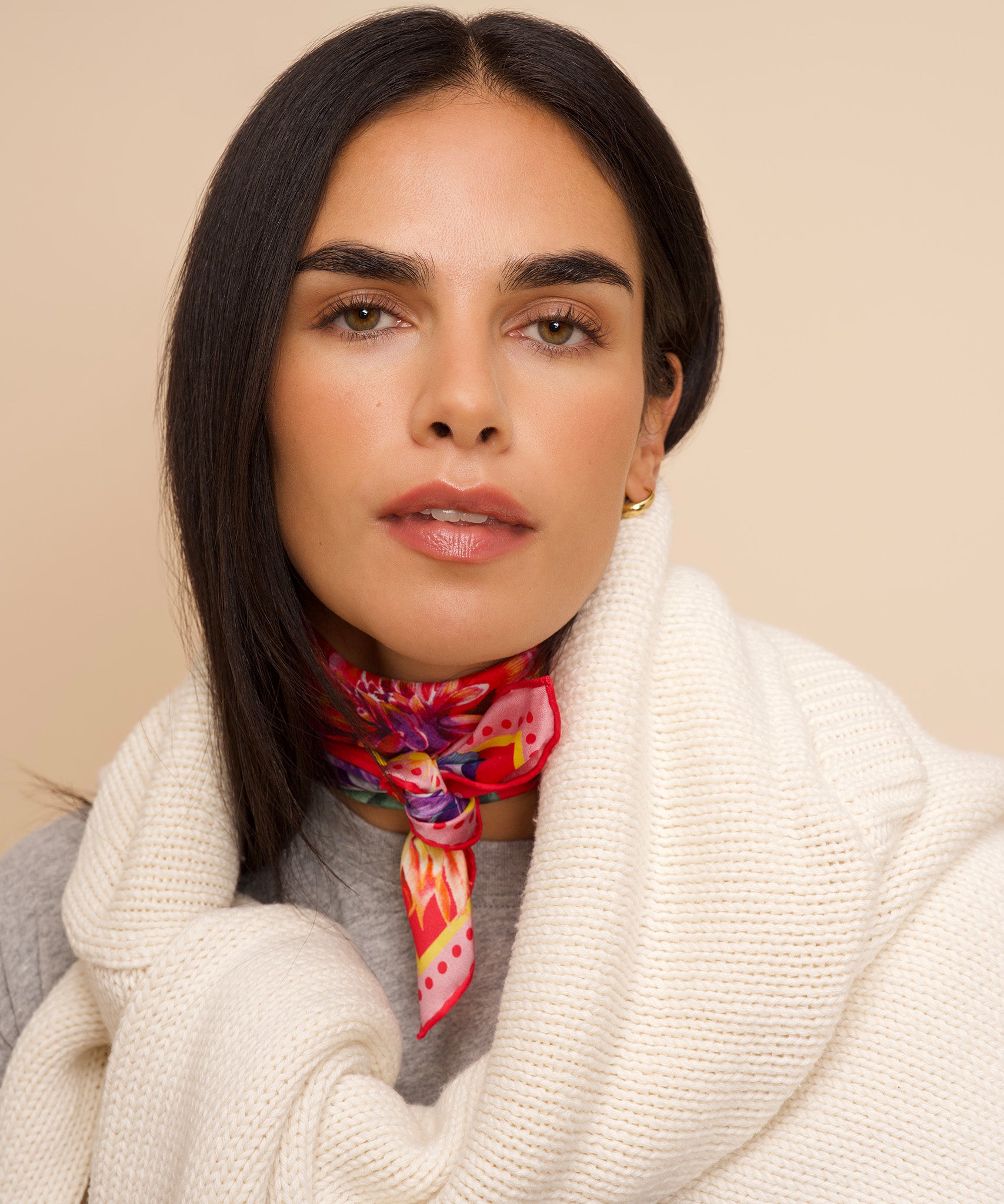 Dahlias In Bloom 23 Silk Bandana - Image 12