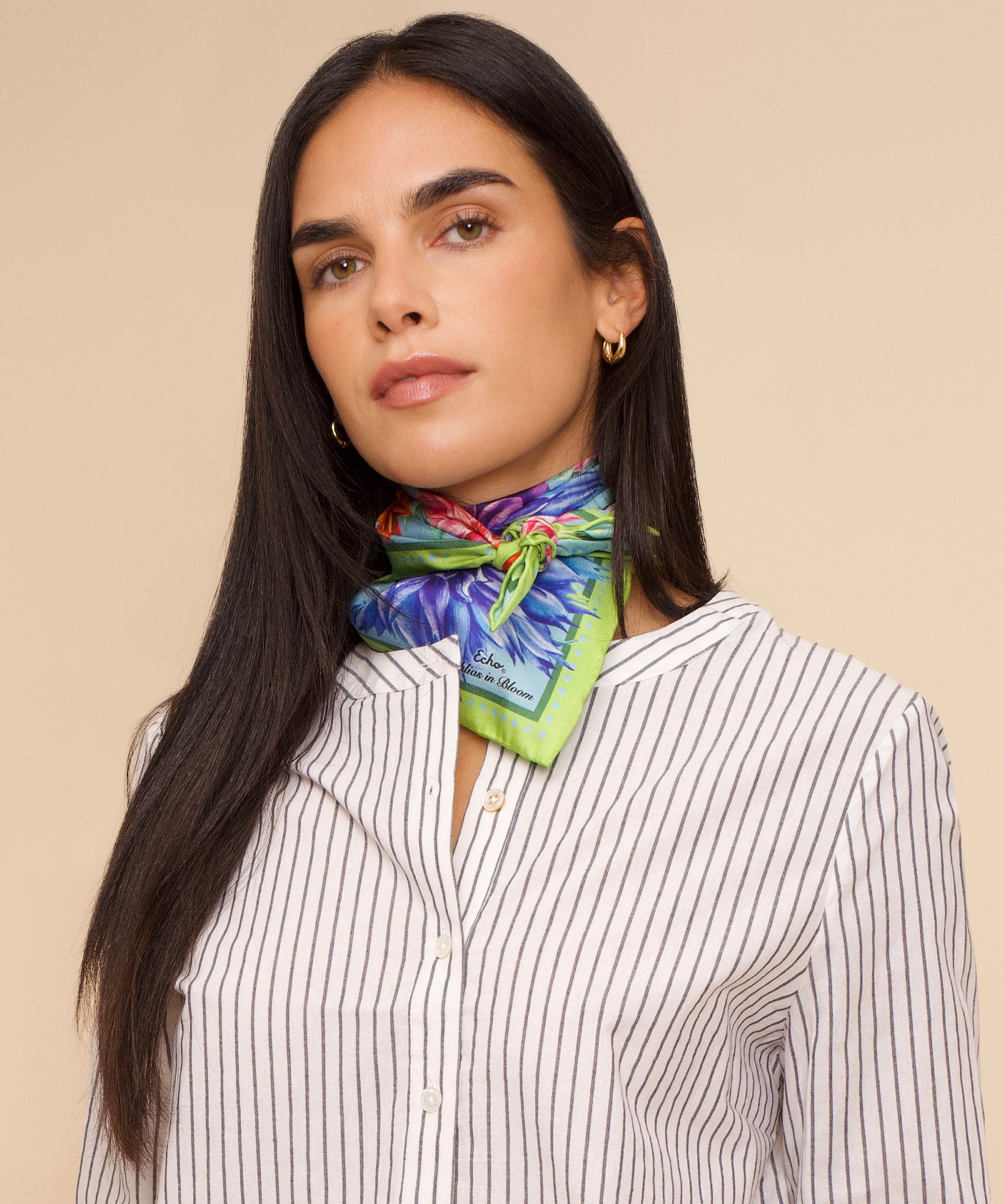 Dahlias In Bloom 23 Silk Bandana - Image 6