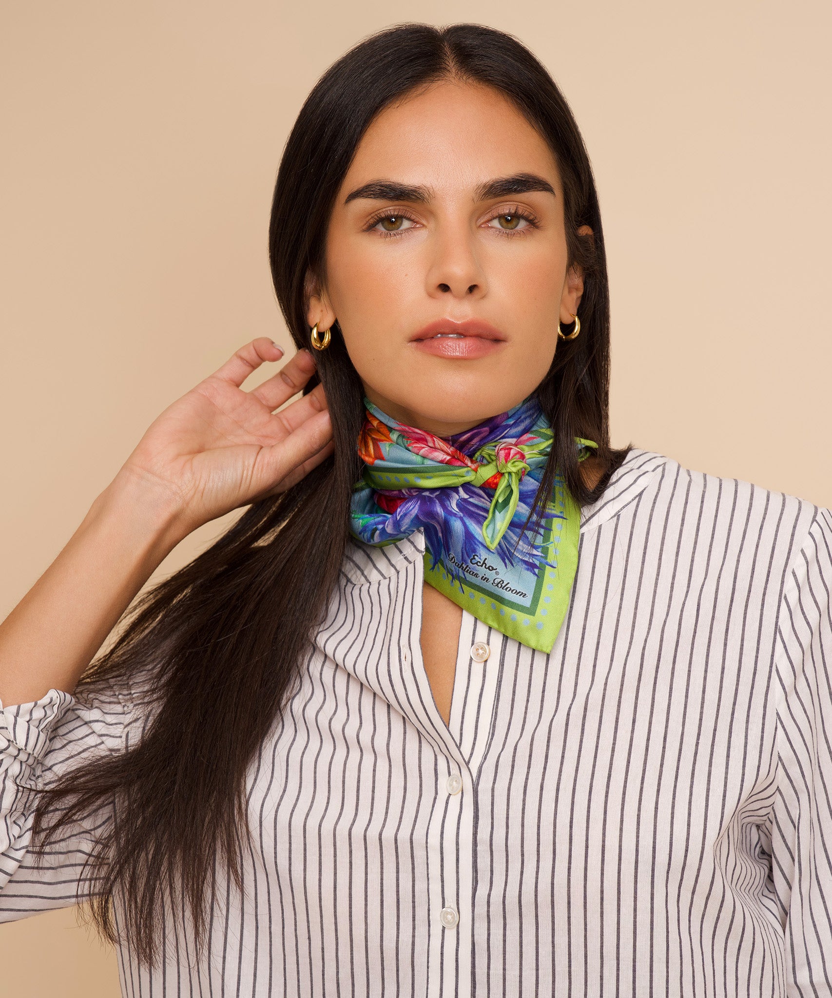 Dahlias In Bloom 23 Silk Bandana - Image 10