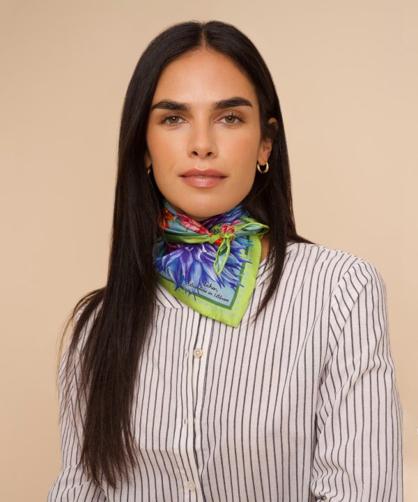 Dahlias In Bloom 23 Silk Bandana - Image 8