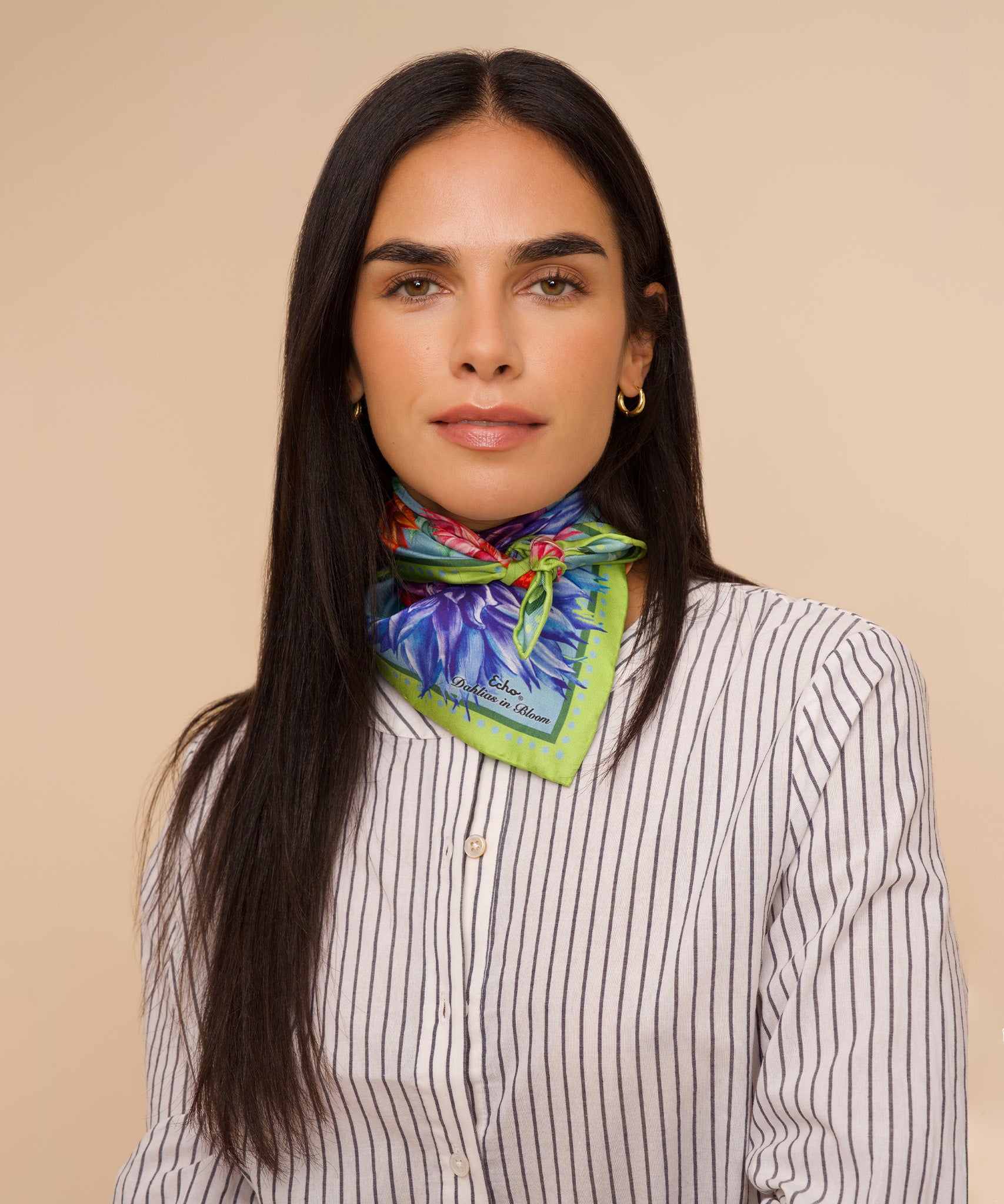 Dahlias In Bloom 23 Silk Bandana - Image 8