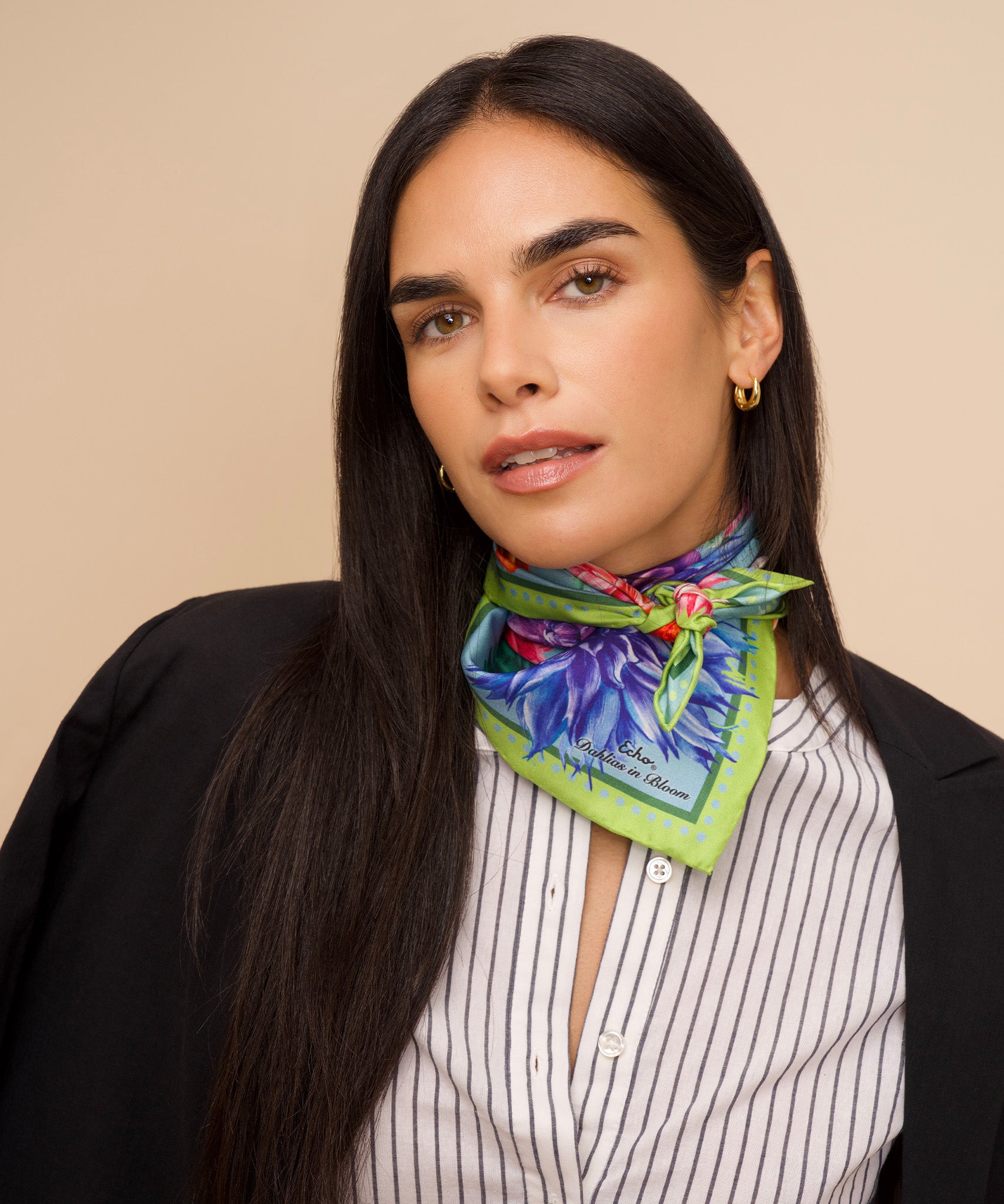 Dahlias In Bloom 23 Silk Bandana - Image 7