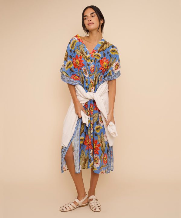 Tile Floral Maxi Caftan - Image 12