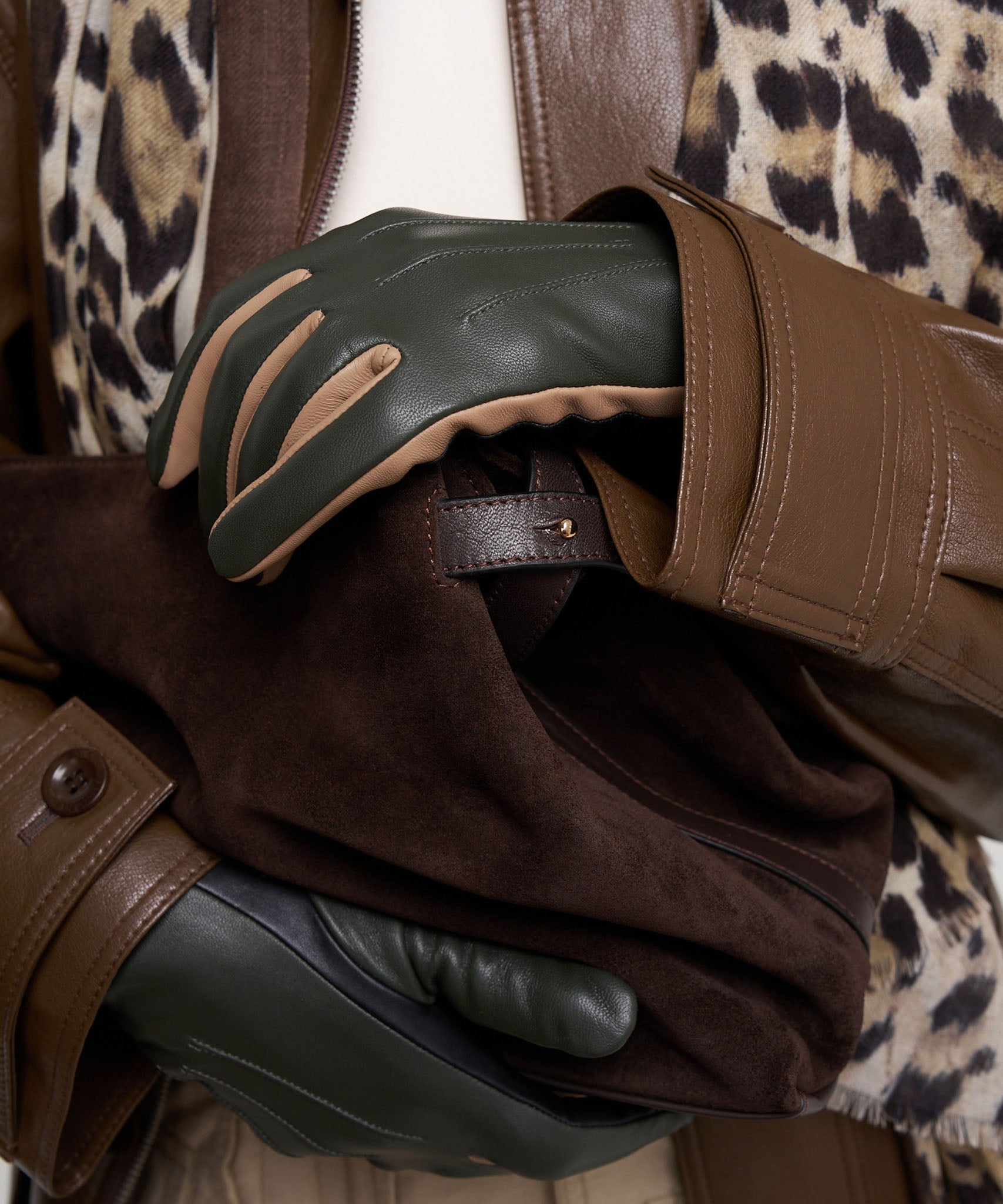 Colorblock Leather Glove - Image 6
