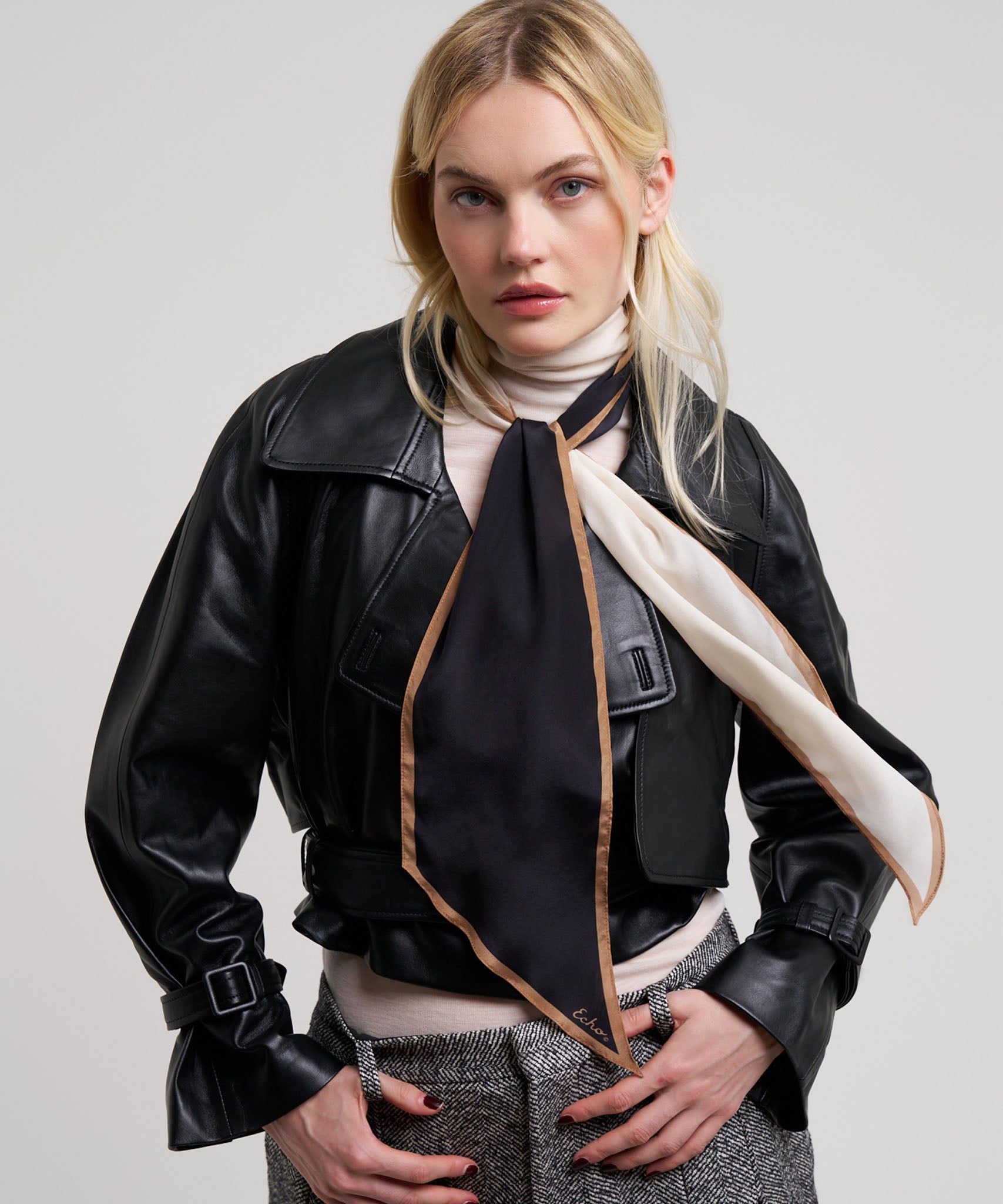 Colorblock Silk Bias Scarf - Image 2