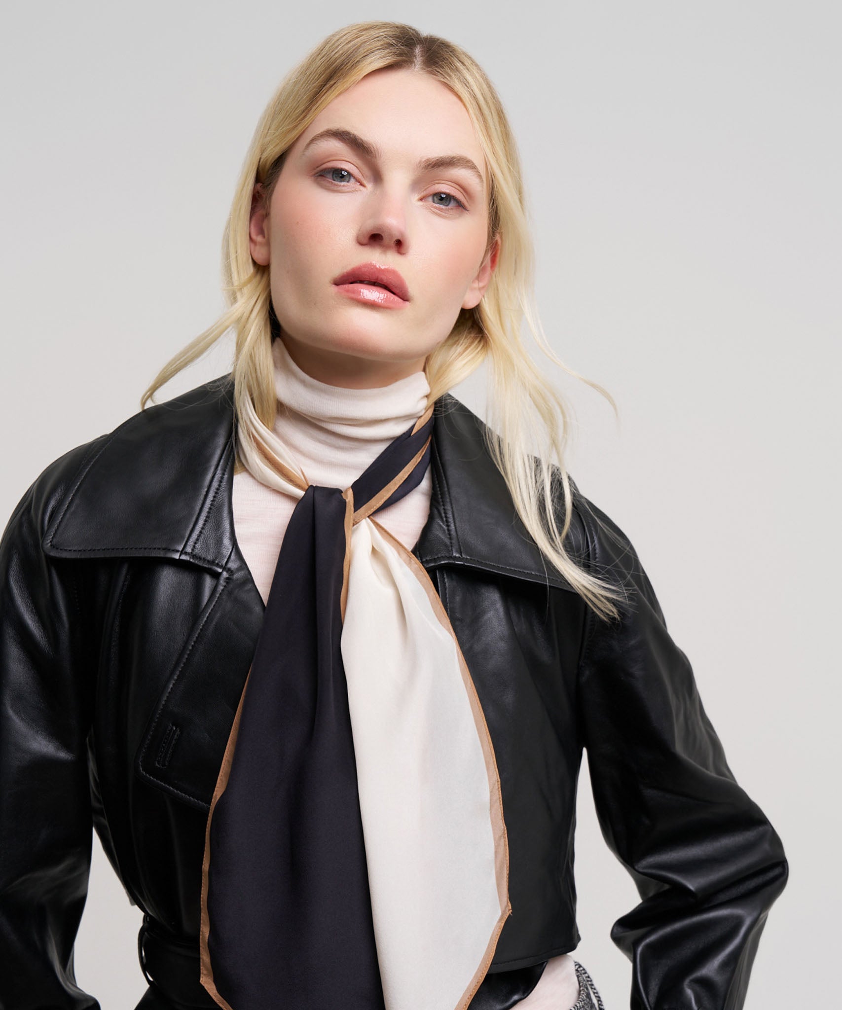 Colorblock Silk Bias Scarf - Image 5