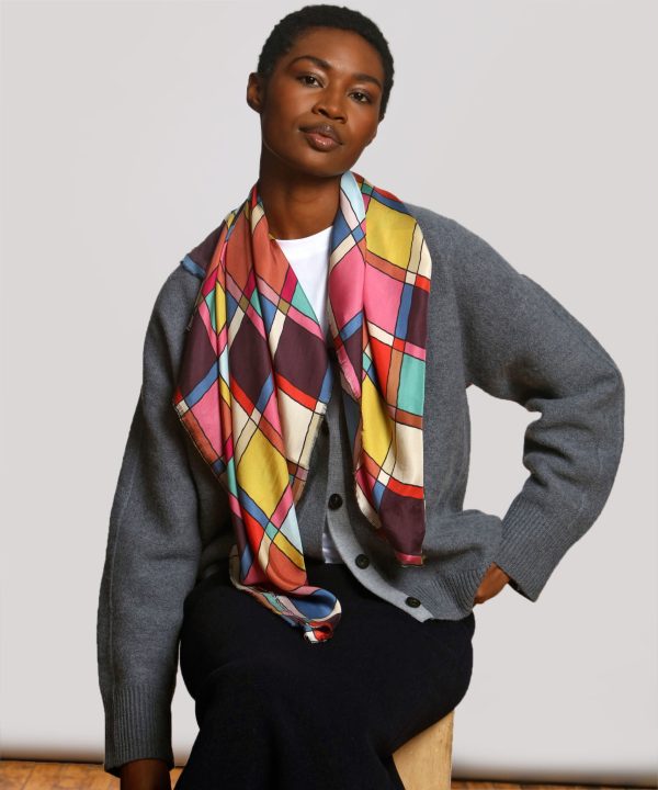 Windowpane 35 Silk Square Scarf - Image 2